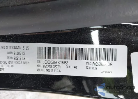 2015 Chrysler 200 S from USA, damaged, VIN 1C3CCCBB8FN716052